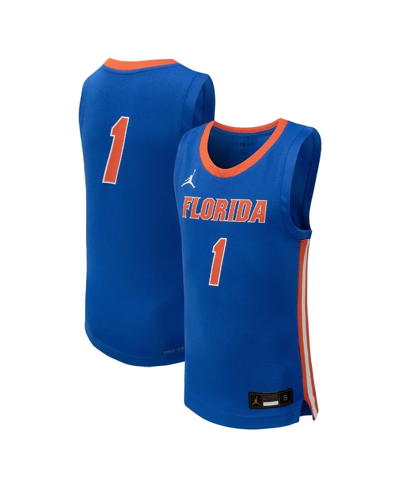 Big Boys Jordan #1 Royal Florida Gators Team Replica Basketball Jersey