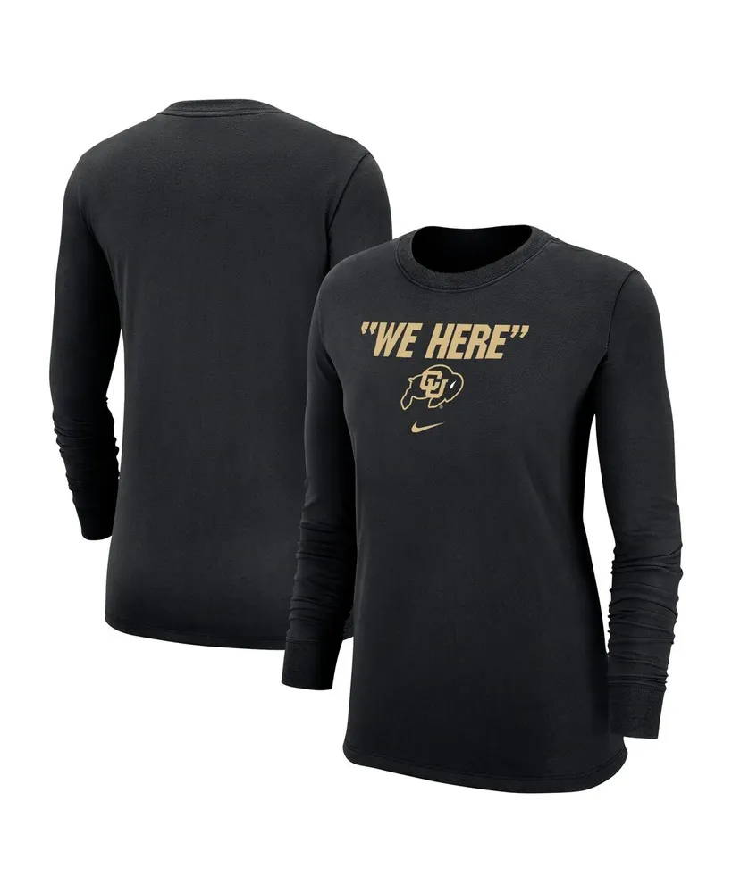 Women's Nike Black Colorado Buffaloes We Here Core Long Sleeve T-shirt