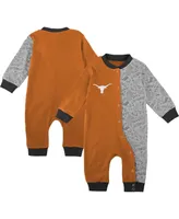 Infant Boys and Girls Burnt Orange Texas Longhorns Playbook Two-Tone Sleeper