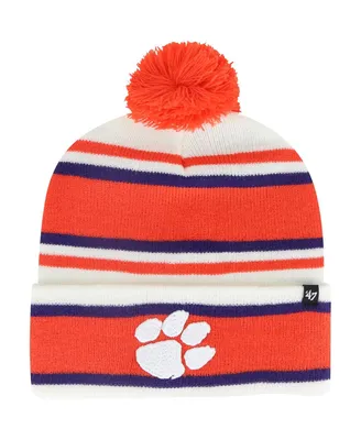 Youth Boys '47 Brand White Clemson Tigers Stripling Cuffed Knit Hat with Pom