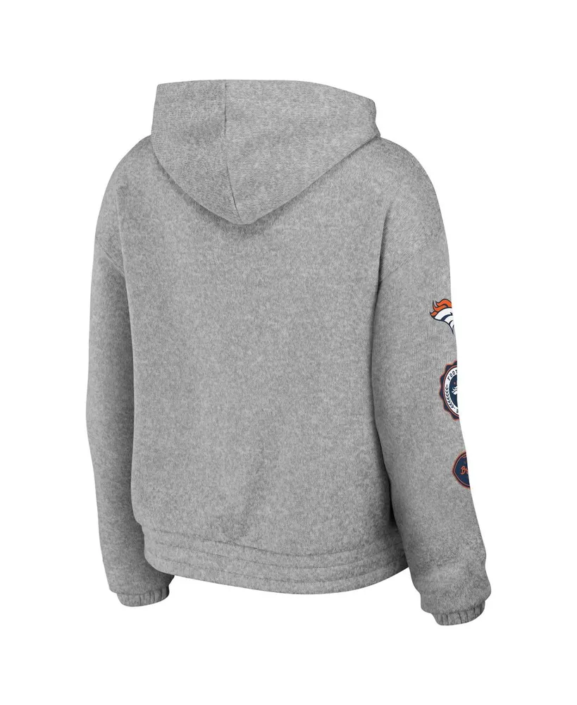 Women's Wear by Erin Andrews Heather Gray Denver Broncos Full-Zip Hoodie