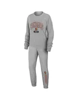 Women's Wear by Erin Andrews Heather Gray Cincinnati Bengals Knit Long Sleeve Tri-Blend T-shirt and Pants Sleep Set