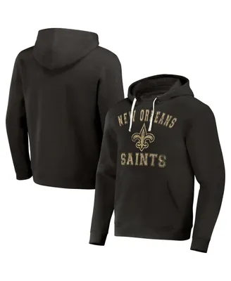 Men's Nfl x Darius Rucker Collection by Fanatics Black Distressed New Orleans Saints Coaches Pullover Hoodie