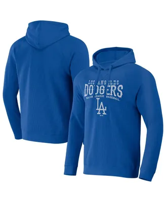 Men's Darius Rucker Collection by Fanatics Royal Distressed Los Angeles Dodgers Waffle-Knit Raglan Pullover Hoodie