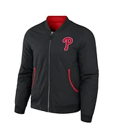 Men's Darius Rucker Collection by Fanatics Black, Red Philadelphia Phillies Reversible Full-Zip Bomber Jacket