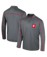 Men's Colosseum Black Indiana Hoosiers Cameron Quarter-Zip Windshirt