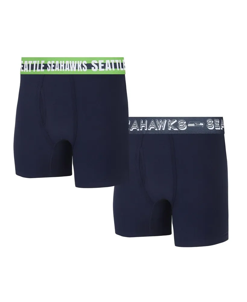 Men's Concepts Sport Seattle Seahawks Gauge Knit Boxer Brief Two-Pack