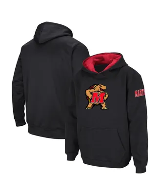 Big Boys Colosseum Black Maryland Terrapins Big Logo Pullover Hoodie