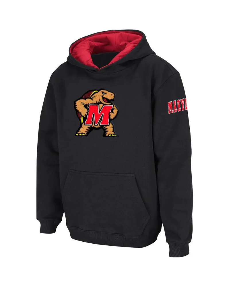 Big Boys Colosseum Black Maryland Terrapins Big Logo Pullover Hoodie