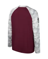 Big Boys Colosseum Maroon/Camo Texas A&M Aggies Oht Military-Inspired Appreciation Dark Star Raglan Long Sleeve T-shirt