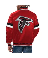 Men's Starter Red Atlanta Falcons Locker Room Satin Varsity Full-Snap Jacket