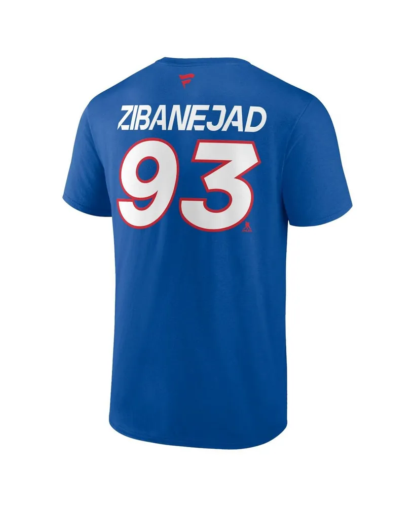 Men's Fanatics Mika Zibanejad Blue New York Rangers Authentic Pro Prime Name and Number T-shirt