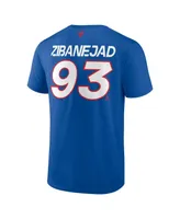 Men's Fanatics Mika Zibanejad Blue New York Rangers Authentic Pro Prime Name and Number T-shirt