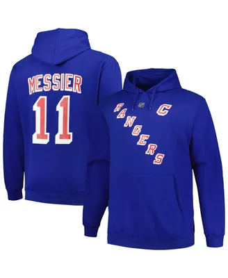 Men's Profile Mark Messier Blue New York Rangers Big and Tall Name Number Pullover Hoodie