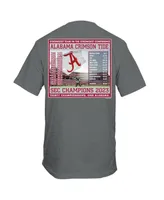 Men's Steel Alabama Crimson Tide 2023 Sec Football Conference Champions Schedule T-shirt