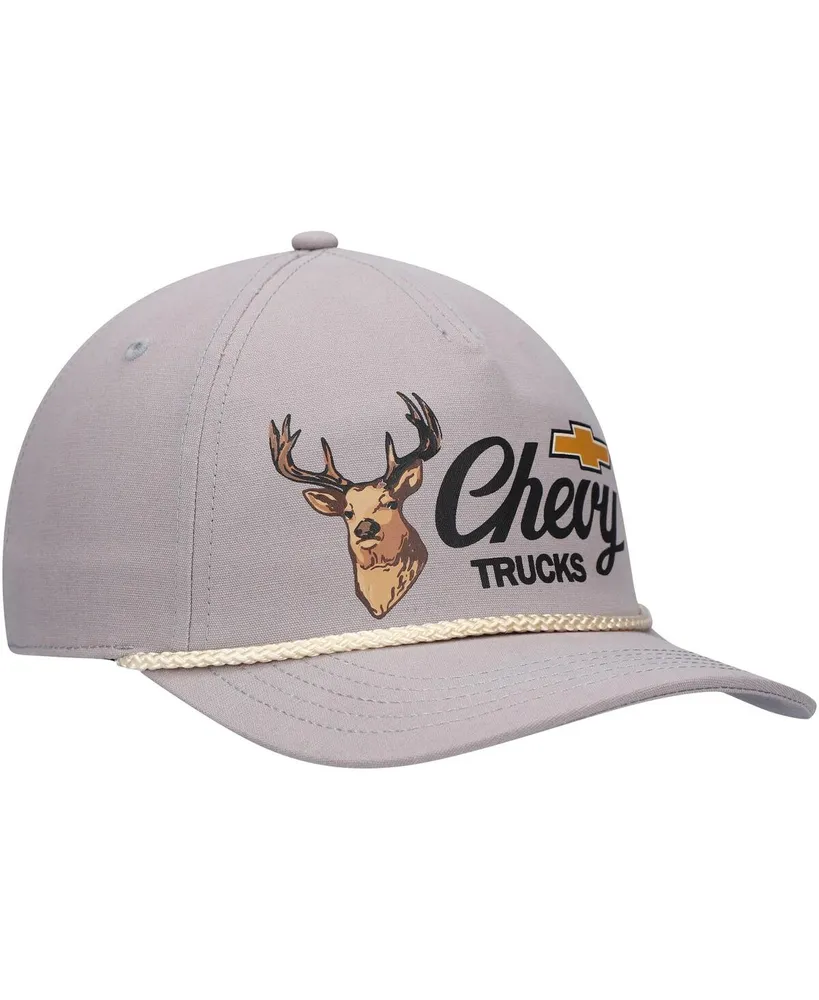 Men's American Needle Gray Chevrolet Canvas Cappy Trucker Adjustable Hat