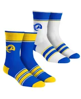 Youth Boys and Girls Rock 'Em Socks Los Angeles Rams Multi-Stripe 2-Pack Team Crew Sock Set