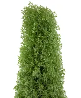 5' Artificial Boxwood Cone Topiary Tree with Round Pot Unlit