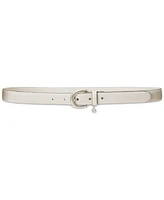 Lauren Ralph Women's Charm Crosshatch Leather Belt