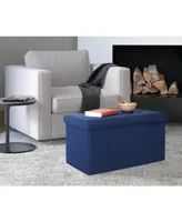 Seville Classics Foldable Tufted Storage Bench Ottoman