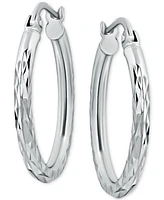 Giani Bernini Textured Tube Small Hoop Earrings in Sterling Silver, 25mm, Created for Macy's