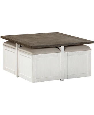 Dawnwood 40" Wood Square Cocktail Nesting Table, Created for Macy's