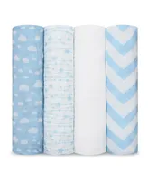 Comfy Cubs Muslin Swaddle Blankets, Pack of 4