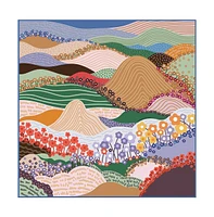 Jessie Zhao New York Double Sided Silk Scarf of Flower Mountain