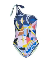 Jessie Zhao New York Dream Like Reversible One-Shoulder One-Piece Swimsuit