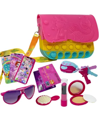 The New York Doll Collection Fidget Pop It Purse for Girls - 10 Pieces Set - Assorted Pre