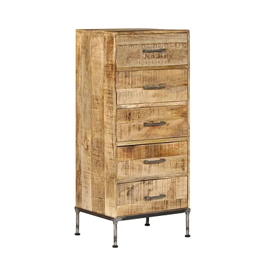 Chest of Drawers 17.7"x13.8"x41.7" Solid Mango Wood