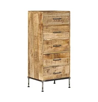 Chest of Drawers 17.7"x13.8"x41.7" Solid Mango Wood