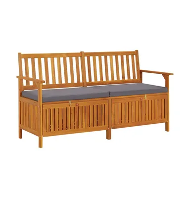 Storage Bench with Cushion 58.3" Solid Wood Acacia