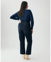 Molly & Isadora Women's High Rise Straight Leg Jean