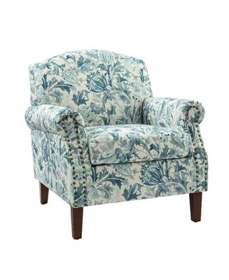 Etnyre Wooden Upholstery Armchair with Nailhead Trims