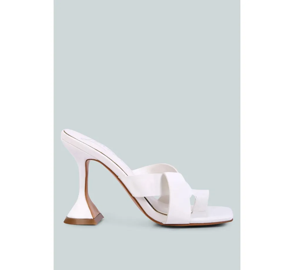 Womens Snatched Intertwined Toe Ring Heeled Sandals