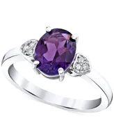 Amethyst (1-3/4 ct. t.w.) & Diamond Accent Oval Heart Ring in 10k White Gold