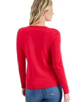 Nautica Jeans Women's Cotton Circle Link Crewneck Sweater