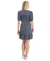 Nautica Jeans Women's Pufft-Sleeve Popover Dress