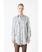 Women's Sequin Shirt Dress