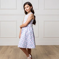 Hope & Henry Toddler Girls Sleeveless Special Occasion Party Dress with Cross Back Detail