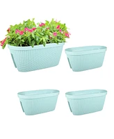 Aoodor Outdoor Railing Planter (Set of 4)