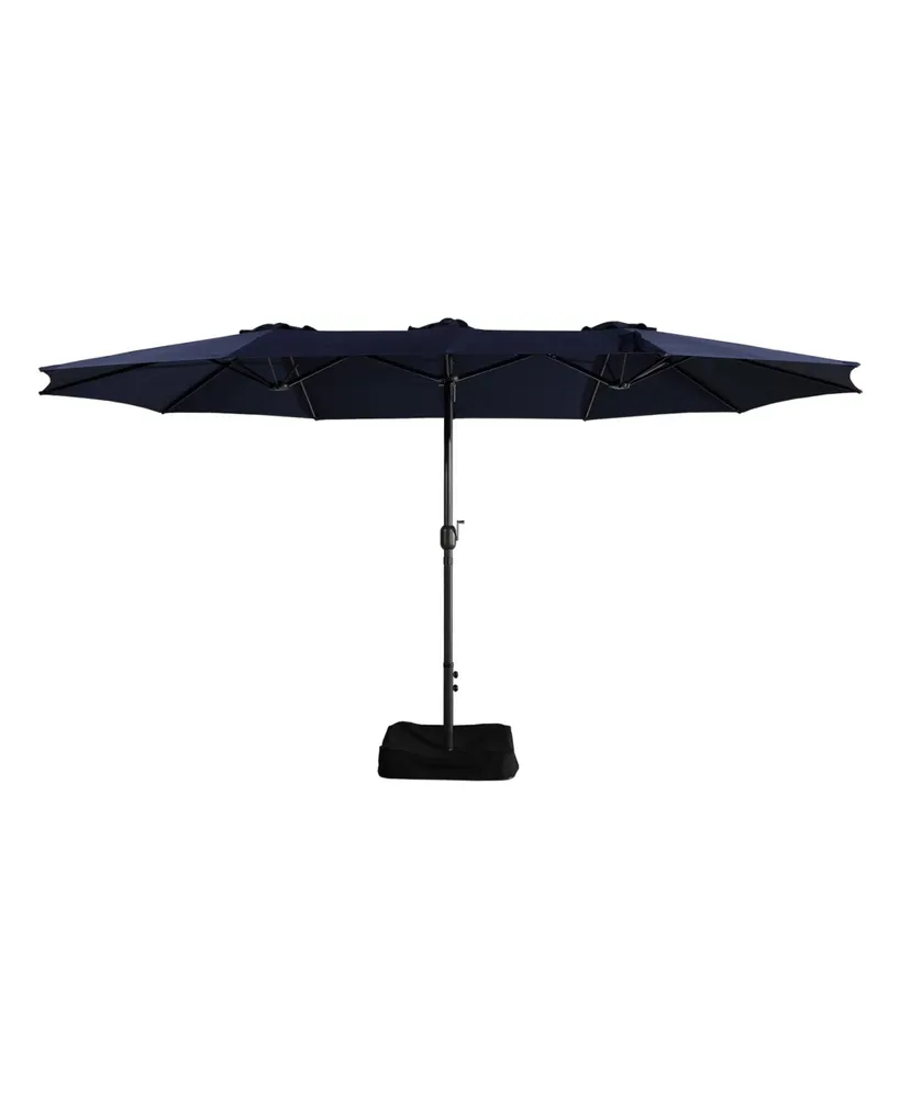 Mondawe 15 ft Double Sided Twin Outdoor Patio Market Umbrella