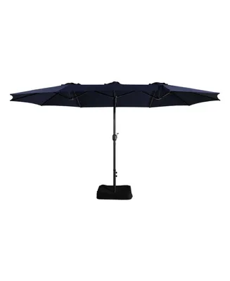 Mondawe 15 ft Double Sided Twin Outdoor Patio Market Umbrella for Balcony