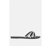 Women's Mezzie Diamante Embellished Flat Sandals