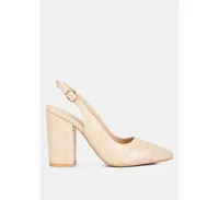 Womens macha croctexture sling back heels