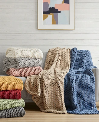 Madison Park Chunky-Knit Handmade Throw, 50" x 60"