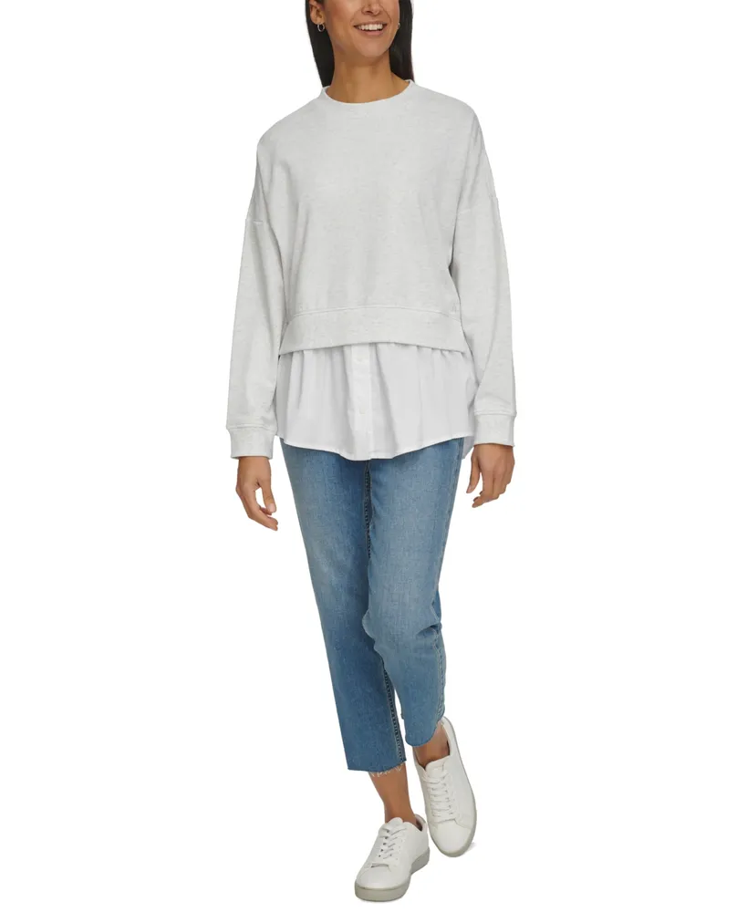 Calvin Klein Jeans Women's Crewneck Layered-Look Sweatshirt