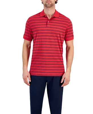 Club Room Men's Carter Novelty Interlock Striped Short Sleeve Polo Shirt, Created for Macy's