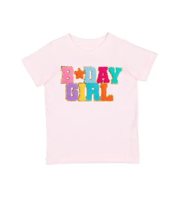 Sweet Wink Little and Big Girls Birthday Girl Patch Short Sleeve T-Shirt